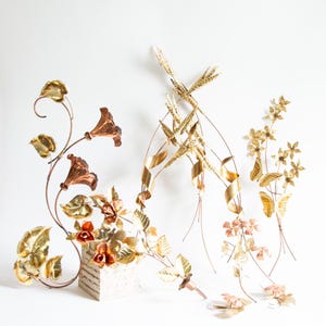 Metal Wall Decor | Metal Wall Leaves | Curtis Jere-Style Metal Wall Decor | Wheat Stalks | Wall Decor Living Room | Wall Decor Over The Bed