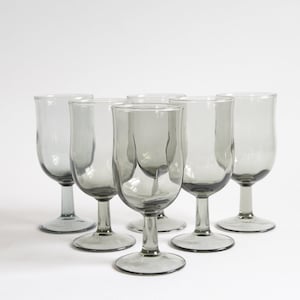 Smoky Glasses | Midcentury Smoky Libbey Glassware | Vintage Bar Ware 70s | Smoky Glass | Vintage Barware | Smoky Libbey Glasses | Bar Cart