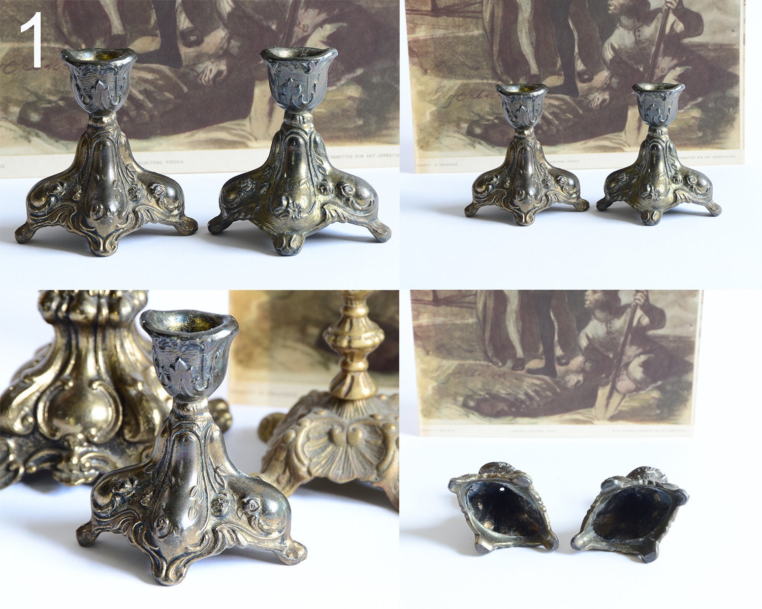Gothic Candle Holders Halloween Decor Brass Candlestick Collection  Halloween Candle Holders Haunted House Candle Holders Medieval -   Ireland