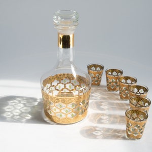 Culver Valencia | Culver Decanter | Culver Shot Glass | Vintage Barware | Vintage Bar Cart | Midcentury Barware | Culver Glass