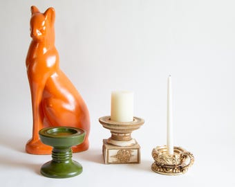 MOD Candle Holders | Pillar Candle Holders | MOD Decor | Atomic Ranch Decor | MOD Living Room | 70s Candle Holders | Pillar Candle Boho