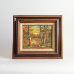 Wall Decor Forest Painting | Vintage Oil Painting | Original Oil Painting | Framed Oil Painting | Wood Painting | Living Room Painting Woods