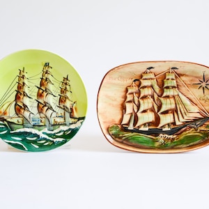 Clipper Wall Decor | Ceramic Clipper Wall Plaque | Plate Clipper Gift | Gift for Sailor | Marnier Gift | Nautical Gift | Ocean Clipper