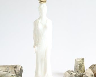 Greek Goddess Perfume Bottle | Goddess Decor | Vanity Perfume Bottle | White Decor | Dresser Decor | Woman Power | Avon Goddess Bottle