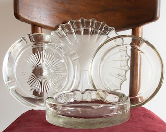 Retro Clear Glass Ashtrays: Mid‑Century Blenko & Sunburst Styles Select One