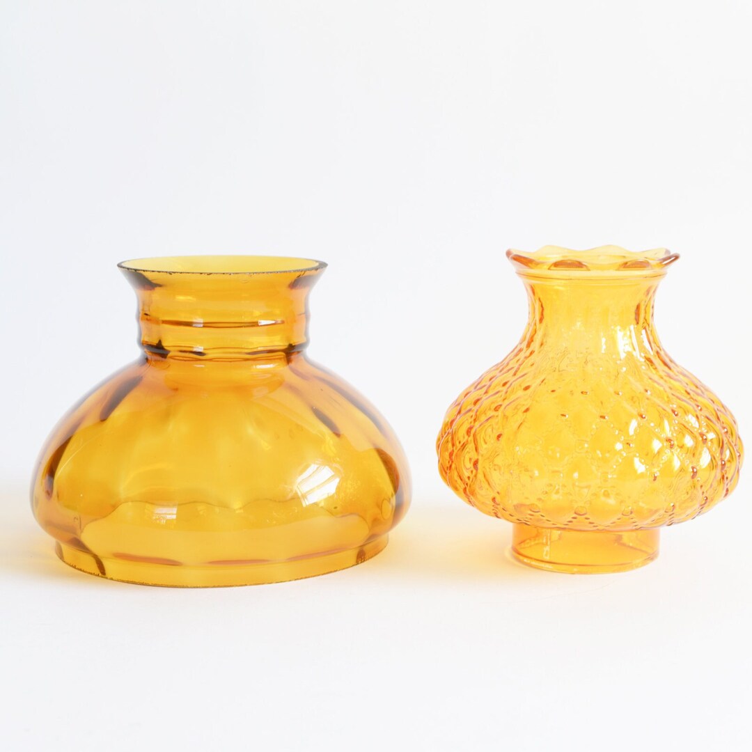 Amber/orange Glass Light Covers MOD Light Cover Vintage Etsy
