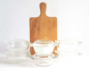 Kitchen Storage, Vintage Pyrex Anchor Hocking Covered Dishes, Clear Glass Kitchen Storage Containers