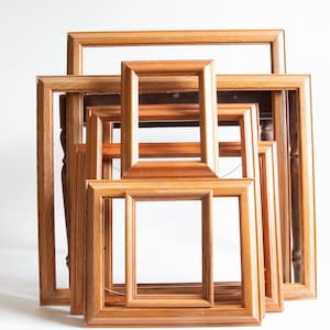 Wood Picture Frames | Collection of Eight (8) wood frames | Blond Frames | Gallery Wall Frames | Frame Collage | Paint Frames Gallery Wall