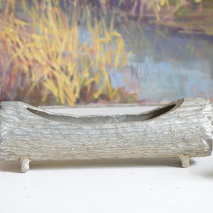 Planter Vintage Log Planter | Metal Log Planter | Unique Planter | Man Cave Planter | Planter for Man | Homemade Planter | Planter Forest