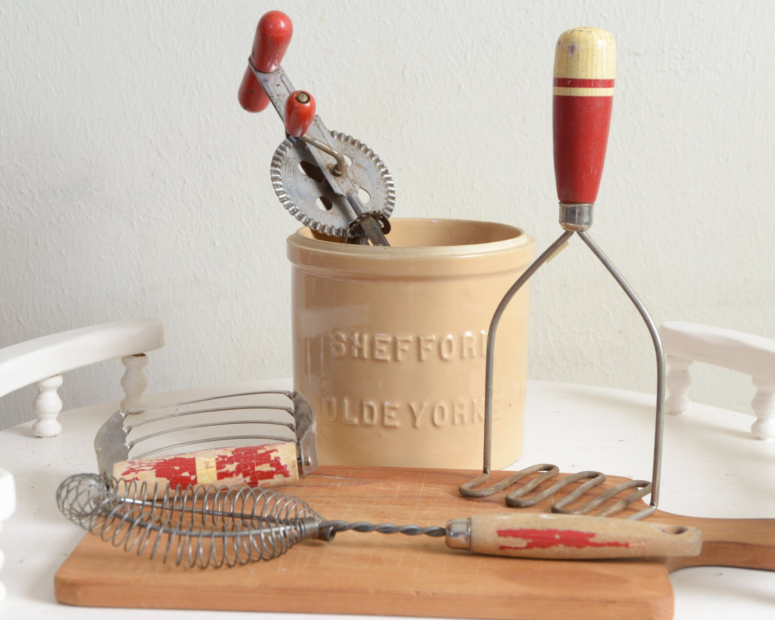 Vintage Rustic Red Kitchen Gadgets Red Potato Smasher Red Egg Etsy