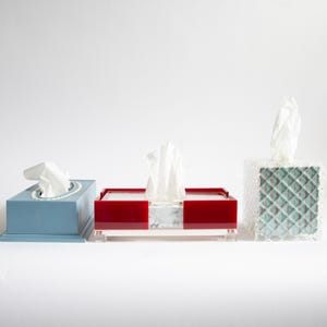 Tissue Holders | Acrylic Lucite Tissue Holder | Midcentury Vanity | Clear Diamond Tissue Box Holder | Tortoise Tissue Holder |Tissue Holder