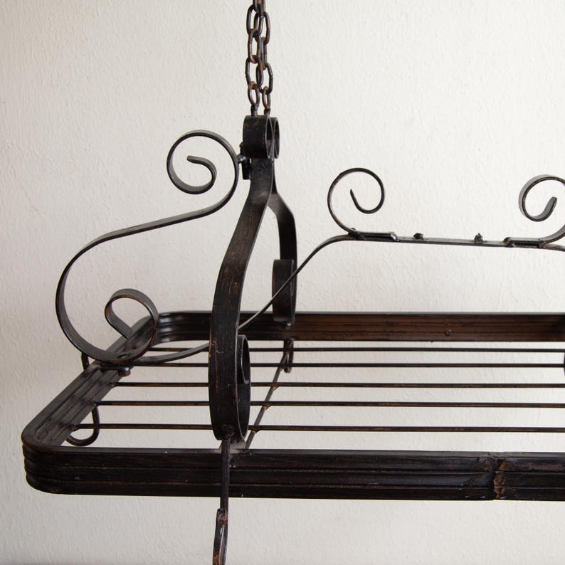 Pot Rack Chain Wrought Iron Hanging Pot Rack: Pot Pan Kitchen Storage - Etsy