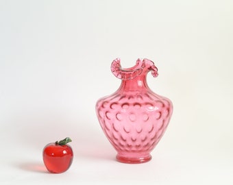 ビンテージ フェントン クランベリー コイン ドット オパール