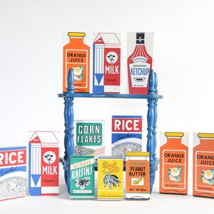 Children's Grocery Store | Play Kitchen | Grocery Play Blocks | Unique Nursery Decor | Kid's Play Kitchen Decor | 50s Play Kitchen Toy | Toy
