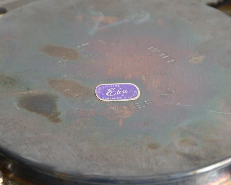 Vintage Silver Plate Eton Round Footed Ornate Tray Silver Etsy