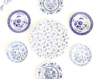 Wall Decor | Wall Plate Decor | Blue Wall Plates | Blue Transferware | Dining Room Decor | Wall Plate Collection | Blue Windsor Blue Onion