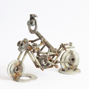 Motorcycle Gift | Nuts and Bolts Motorcycle Man | Gift for Motorcycle | Harley Davidson Figurine | Man Cave Decor Motorcycle | Hand Made