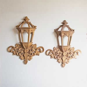 Wall Lanterns Homco | Cottagecore Decor | Outdoor Patio Decor | Plant Wall Display | Wall Succulent Display | Vintage Decor Pair Lanterns