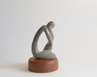 Thinking Man| Stone Sculpture | Granite Sculpture | Stone Artwork | Thinking Man Sculpture | Office Decor | Man Stone Shelf Decor |