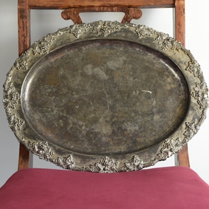 Tray for Serving | Serving Tray | Tray for Table | Ornate Silver Tray | Bar Decor tray | Wall Decor Tray | Fancy Tray | Tray for Coffee Tray