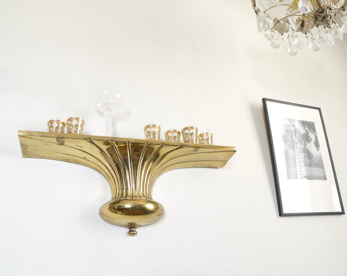 Art Deco Shelf Vintage Cast Brass Art Deco Floating Shelf Cast Etsy