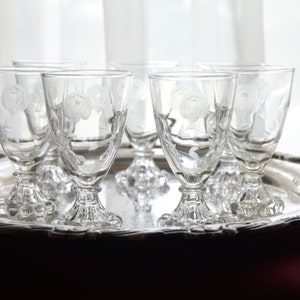 Vintage Glassware | Bar Cart Glasses | Vintage Boopie Glasses | Wedding Toast Glasses | Vintage Boopie Glasses | Sherry Glasses | Barware