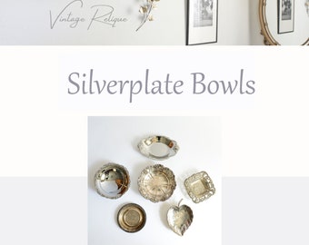 Silver Wall Decor | Silver Wall Art | Silverplate Bowls | Jewelry Bowls | Catch-All Bowls | Wall Decor Living Room | Wall Decor Formal |