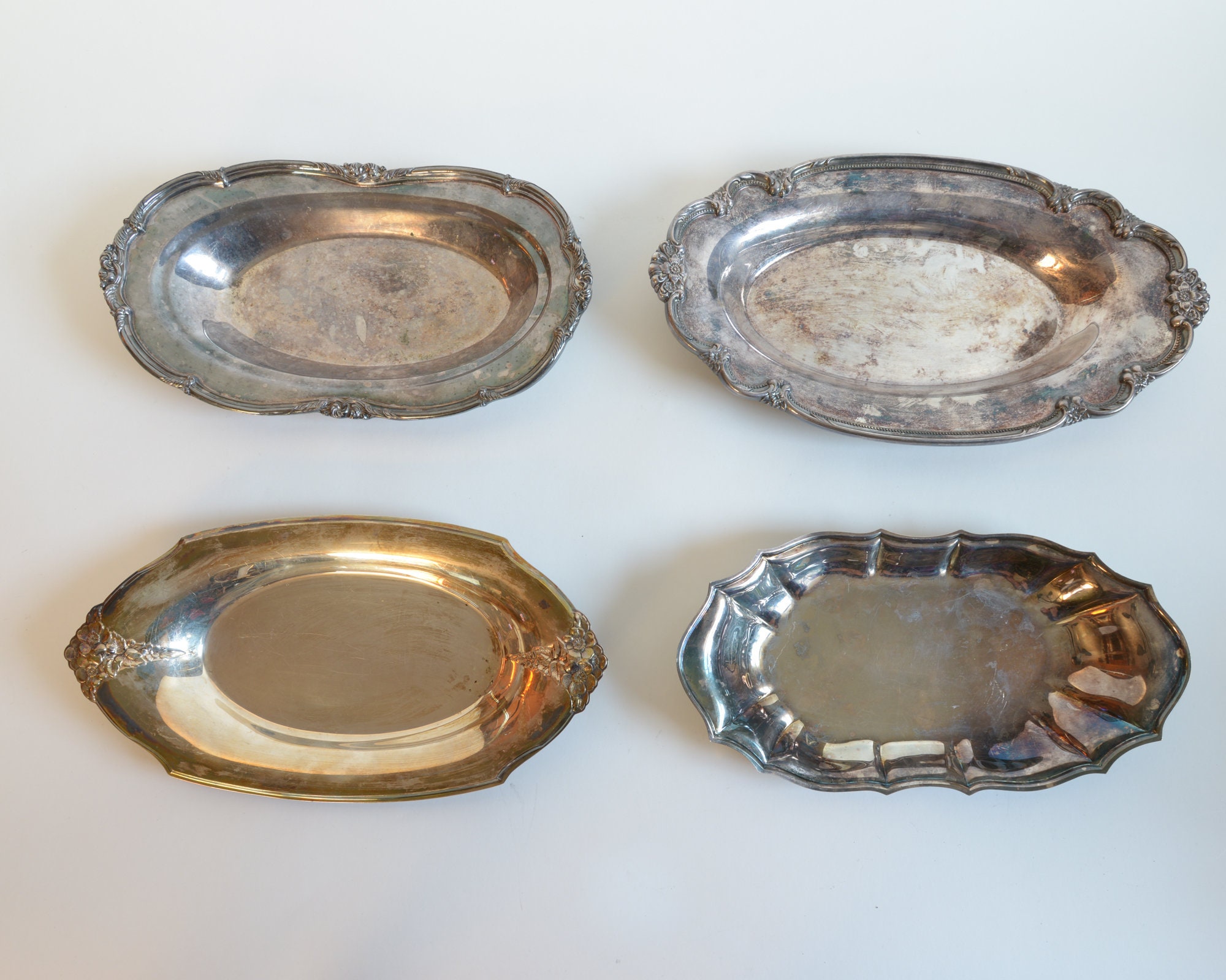 Vintage Silver Plate Oblong Trays Silver Tray Wall Decor Etsy