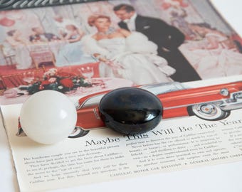 Vintage Stone Gear Shift Knobs Your Choice | White Quartz or Black Stone Car Part