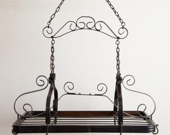 Cast Iron Pot & Pan Rack Ends – Kitchen Shelf Organizer, Rustic, Multiple Finishes