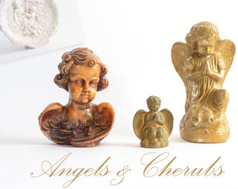 Angel Decor | Angel Figurines| Angel Cherub Decor | Baby Room Decor | Vintage Decor | Fairy Garden Decor| Mantel Decor | Christmas Decor Art