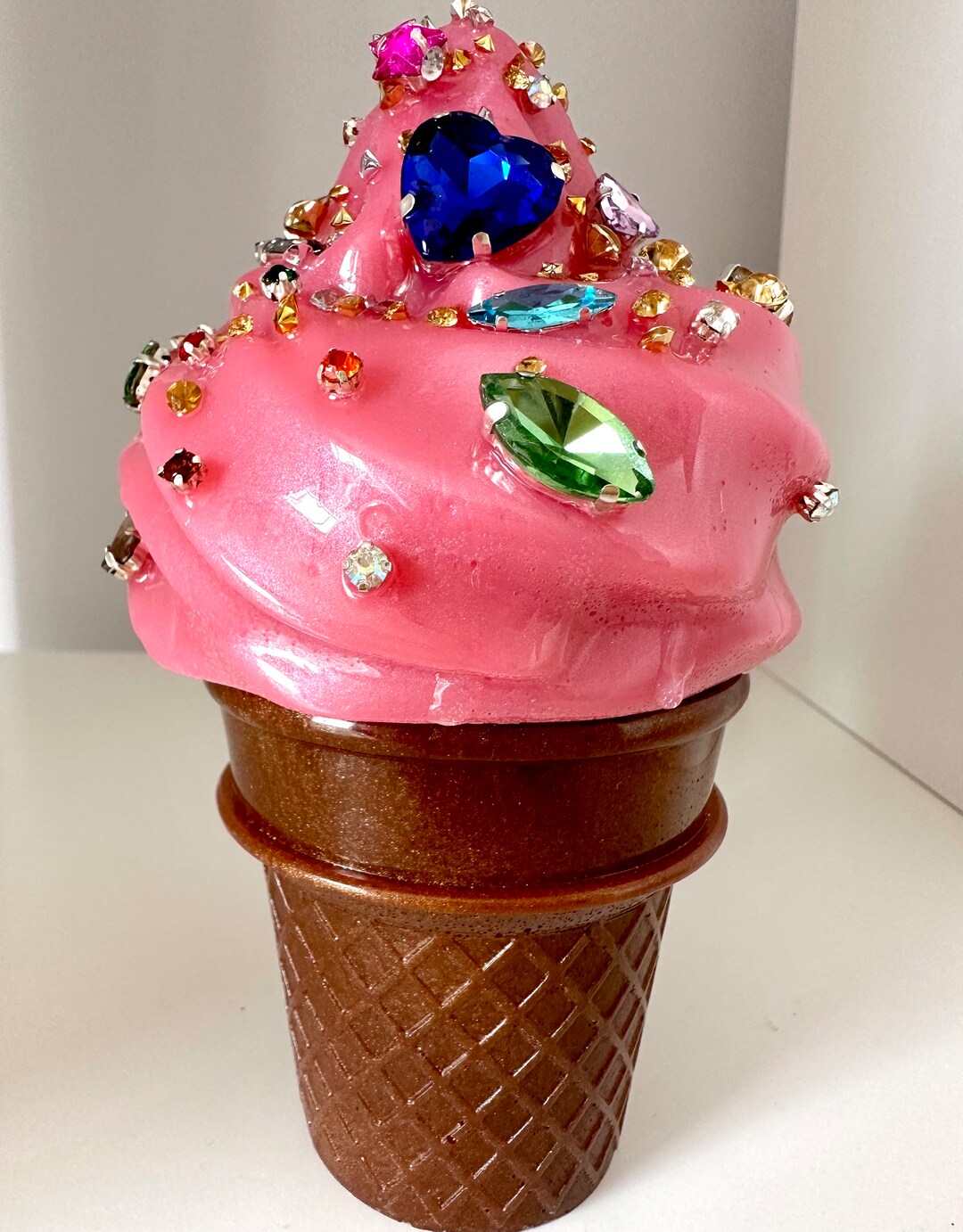 Ice Cream Cone Resin Trinket Box Rainbow Gems & Gem Sprinkles Etsy