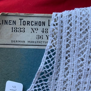 11.8m Pizzo Torchon della macchina antica sulla carta originale