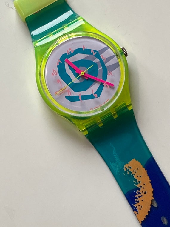 New 1991 Swatch Watch BIKINI GJ105 34mm Retro Neon Fun Running | Etsy