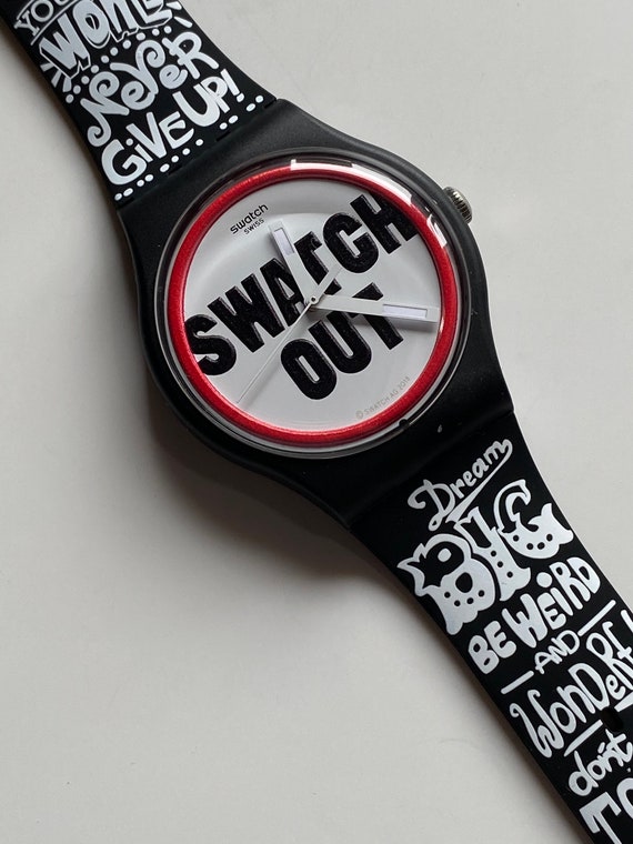 New Swatch Watch Swatch Out SUOB160 Collectible in Box Running