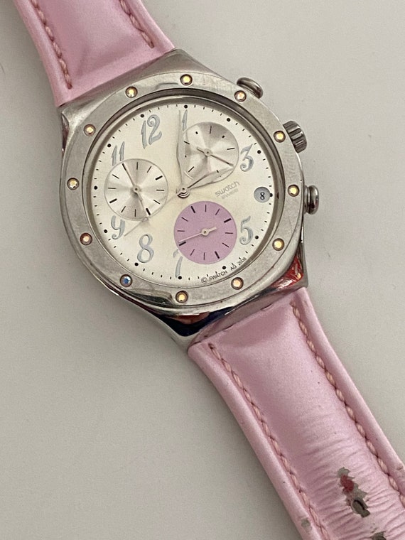 Vintage Swatch Watch Irony Chrono TIME IN ROSE YCS