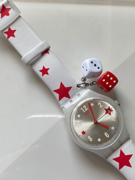 Swatch Watch New Star Feeling dice stars leather … - image 4