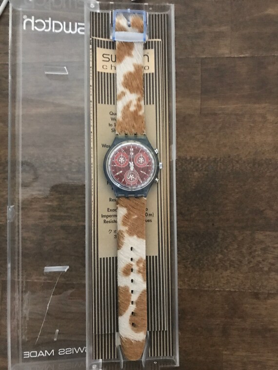 Vintage Swatch Watch Chrono 1993 Fury Scn109 cow p