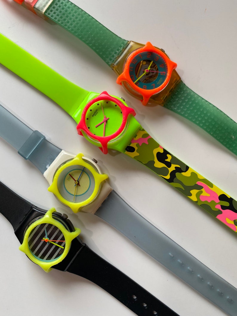 Vintage Swatch Watch Guard Too Small Ladies 25mm Neon Orange Etsy