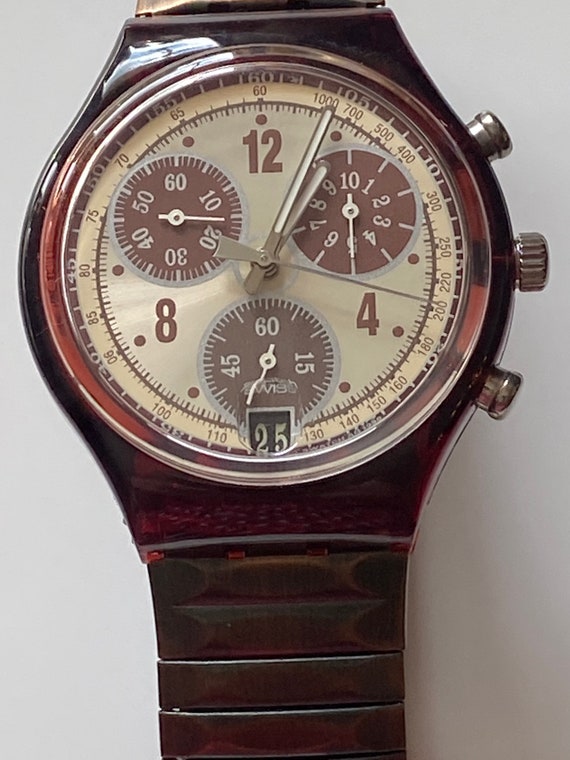 New Swatch Watch Chronograph BROWNBRUSHED SCR400 … - image 1