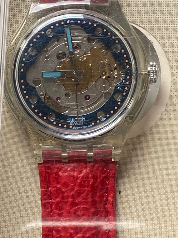 New Swatch Watch Automatic Red Ahead 1992 SAK101 … - image 4