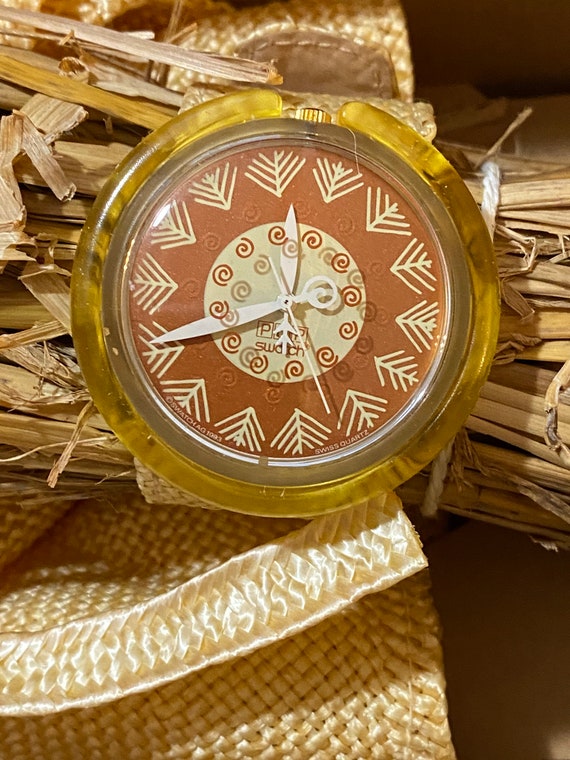 New Pop Swatch Watch Vintage Special Package LEAF Pwz108pack 