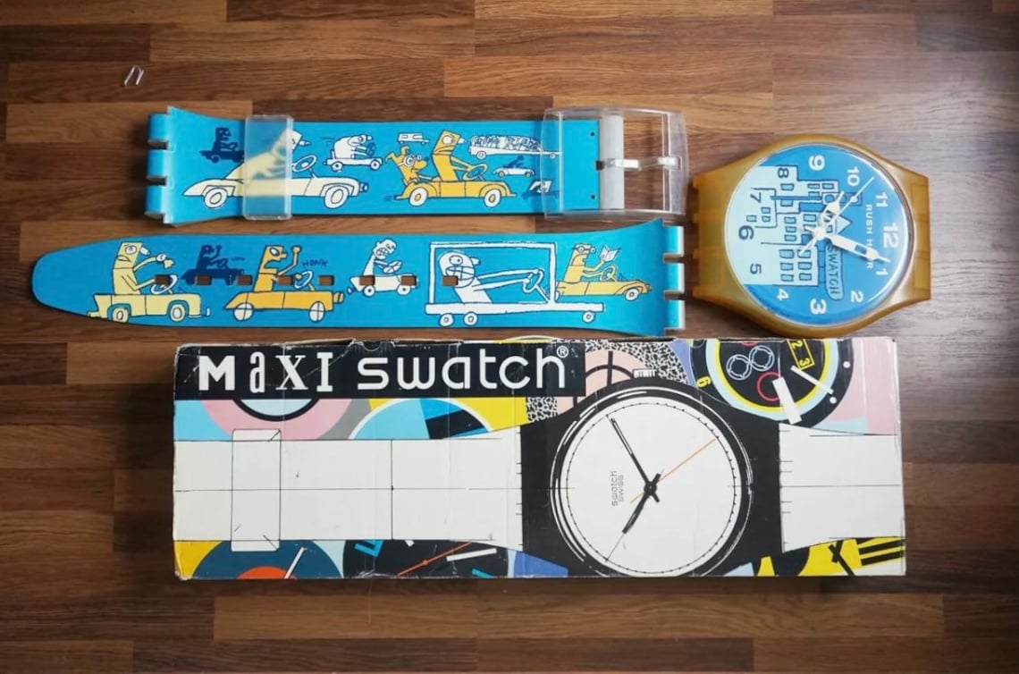Swatch Watch Vintage Maxi wall clock Spitsuur mgw901 1999 Etsy