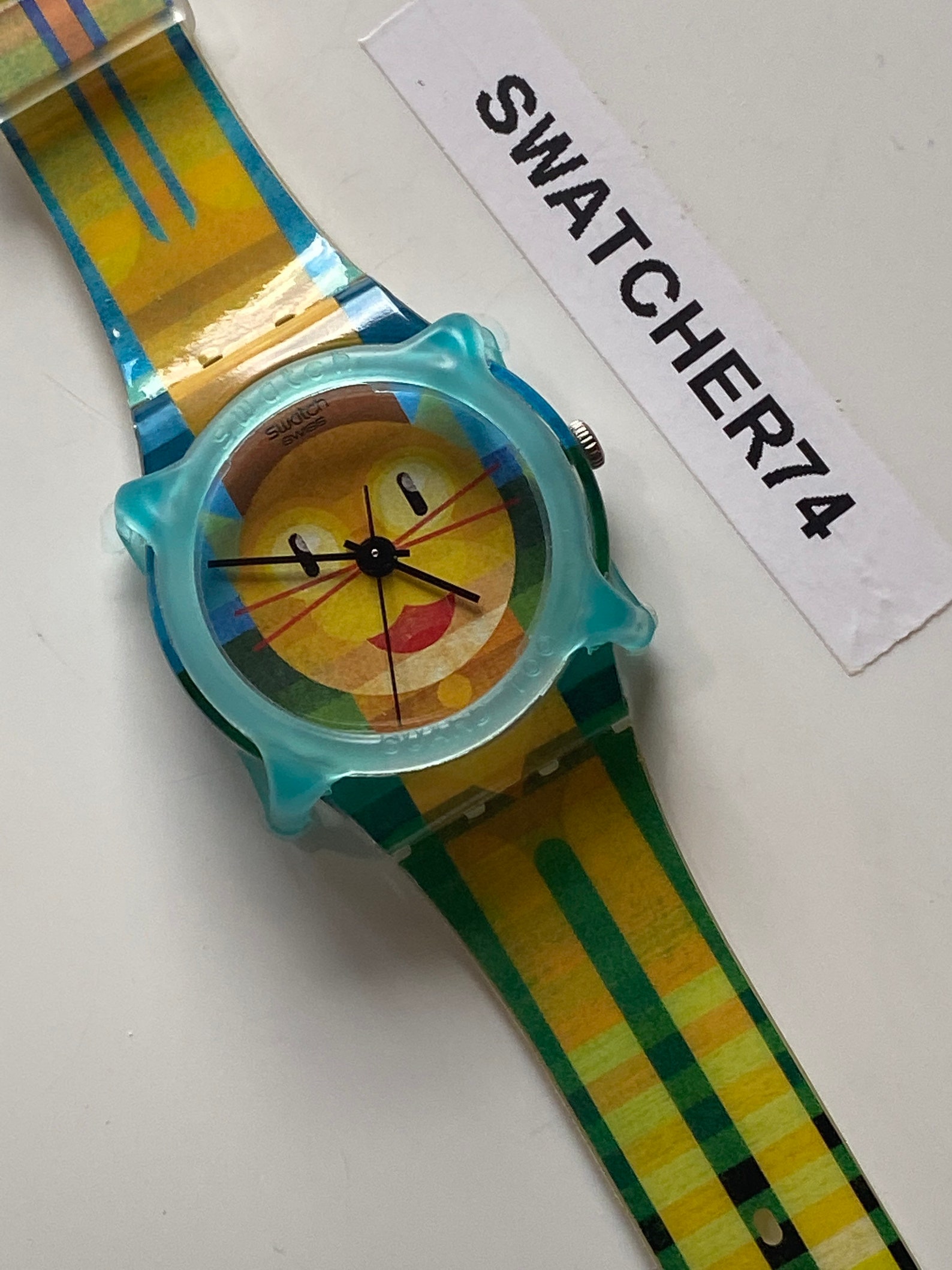 Vintage Swatch Watch Guard Too Large Transparent Blue Etsy