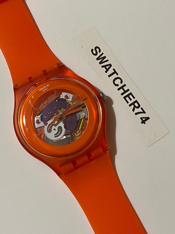 swatch watch orange