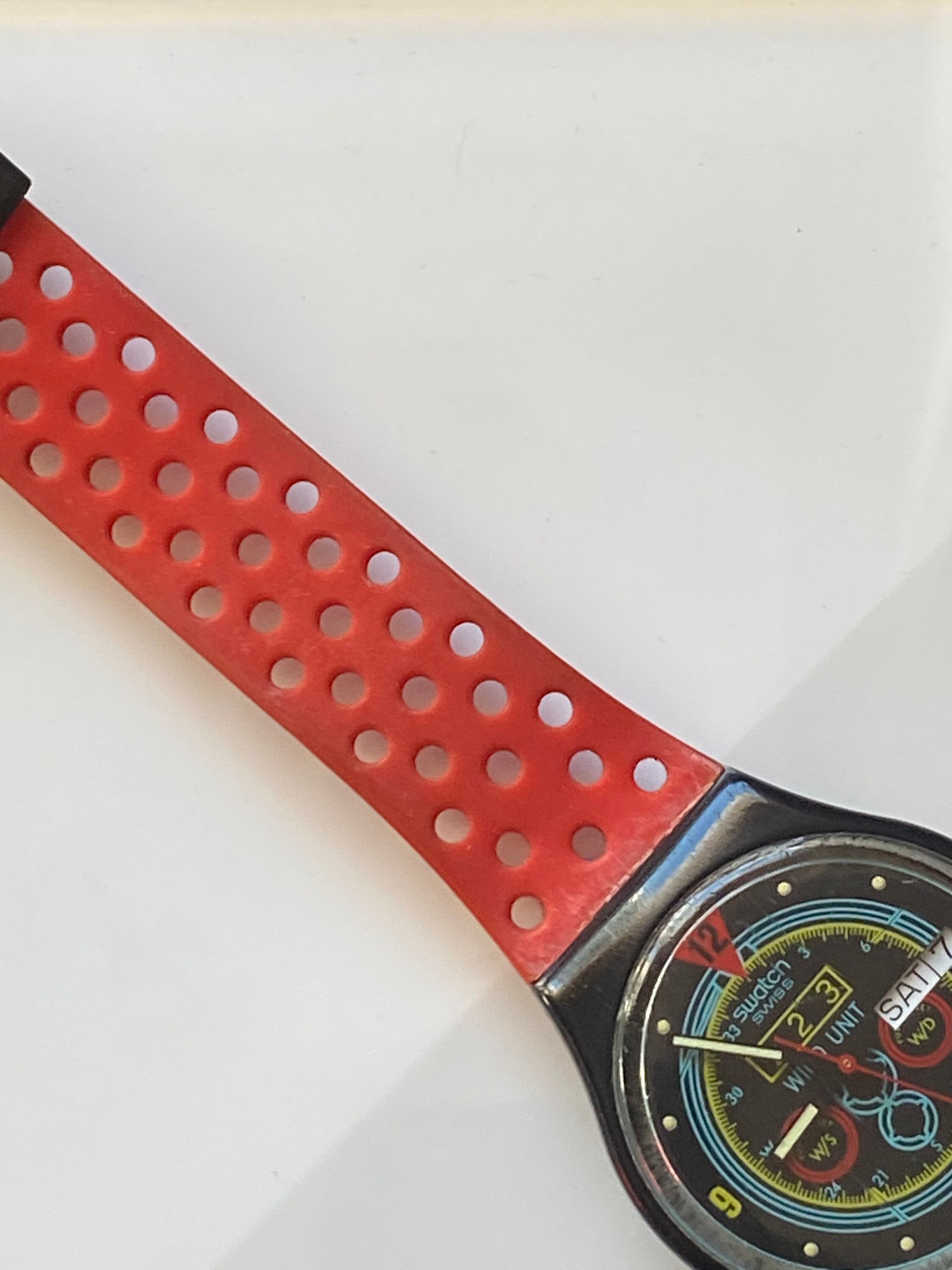 Swatch Watch Vintage 1987 Navigator gb707 neue Batterie alle Etsy