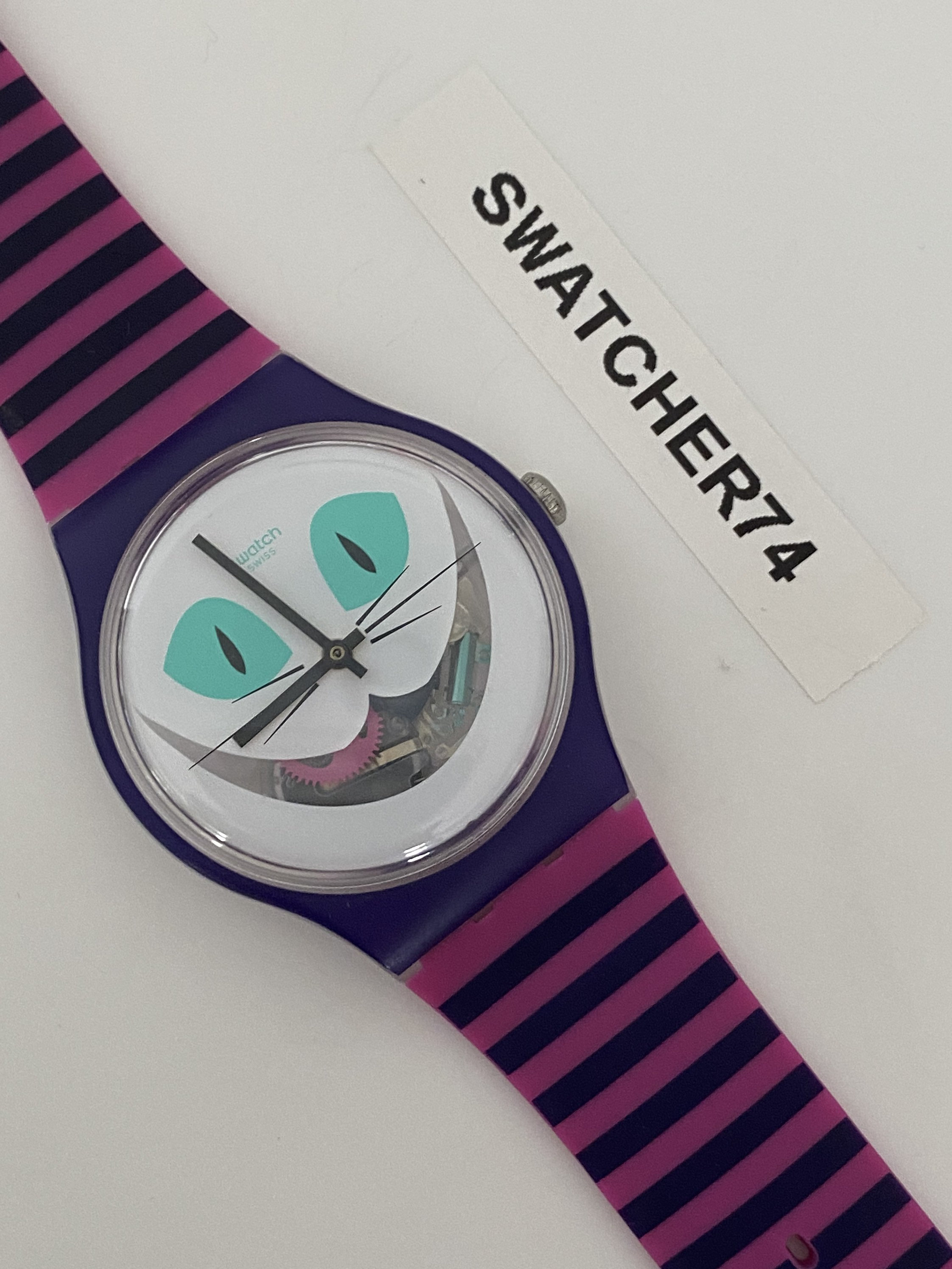 New Swatch Watch Cat Me up Cheshire Cat Alice in Wonderland | Etsy Australia