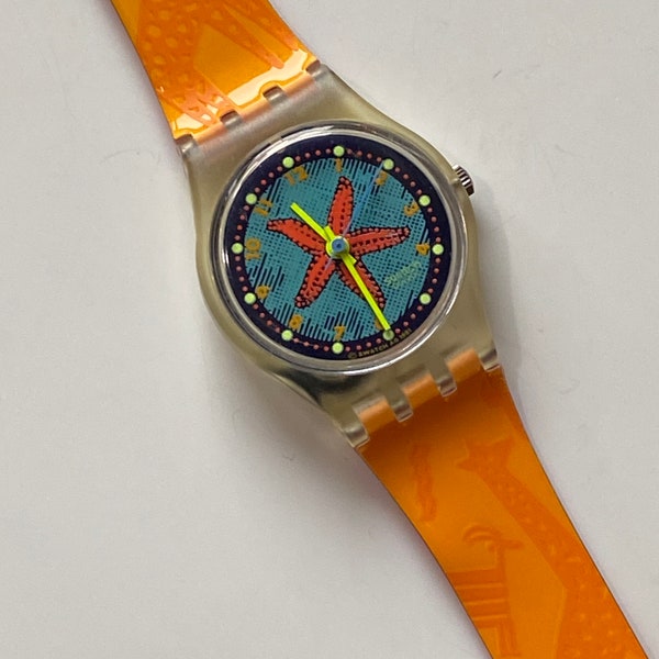 New 1992 vintage Swatch lady RISING STAR-LK135 unworn new battery Guard Included 25mm fabulous