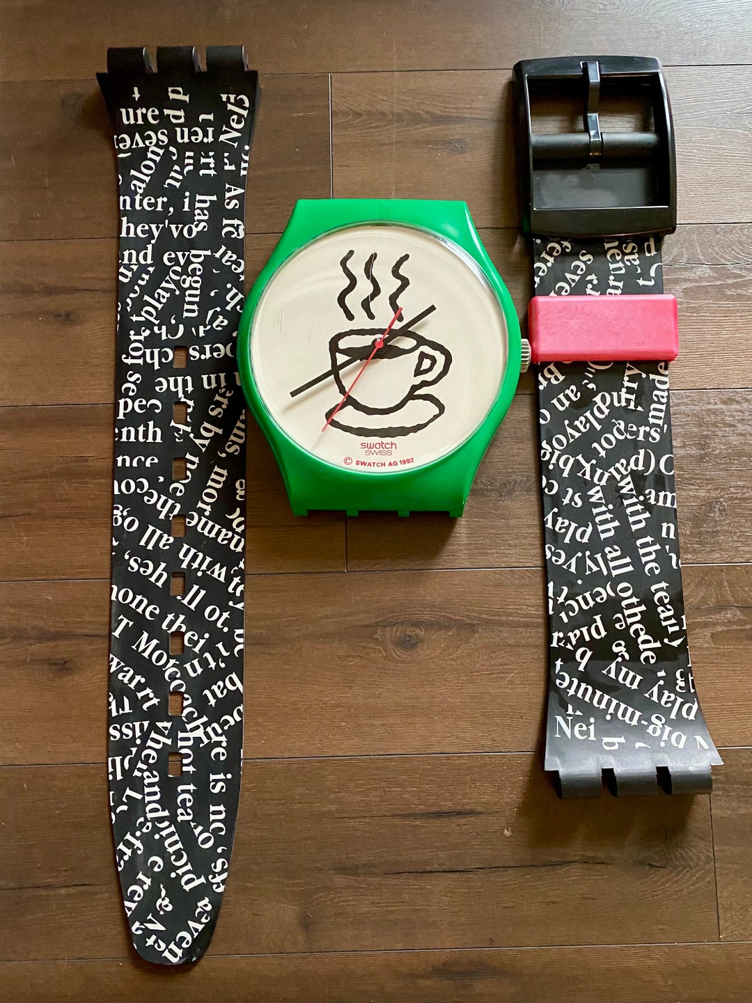 Swatch Watch Maxi Vintage Wall Clock Cappuccino MGG121 Green Black