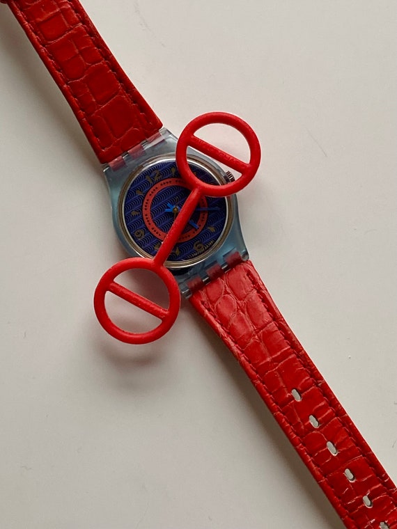 Swatch Watch Vintage Guard Red fits standard gents la… Gem